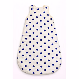 polka dot baby sleeping bag with shoulder snap