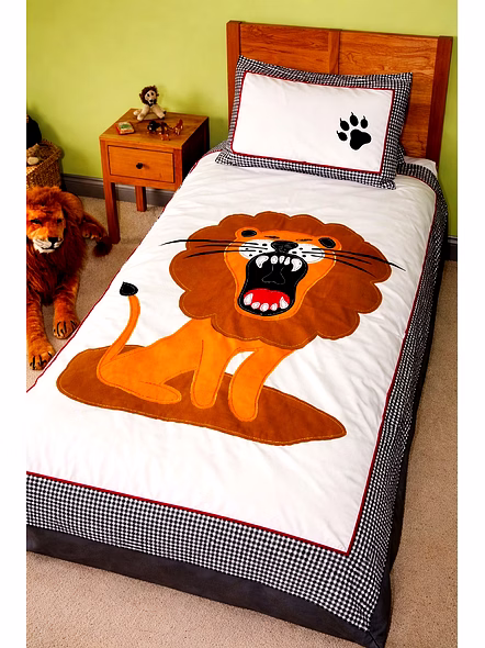 Kids Lion Theme Bedding Set for Toddler Bed