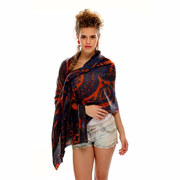 rectangular paisley print scarf with soft drape and multi-tone pattern fashion accessory