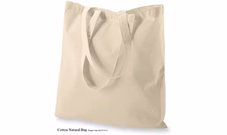 MyOrganicBag Handmade Cotton Tote Bags - Pack of 6 -15" W × 16" H with 25" long handle 5 Oz Natural color - Recyclable, Reusable, Eco-Friendly, Lightweight, Grocery Shopping Cloth Bags - Made in India