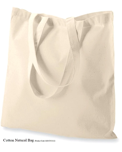 MyOrganicBag Handmade Cotton Tote Bags - Pack of 6 -15&quot; W × 16&quot; H with 25&quot; long handle 5 Oz Natural color - Recyclable, Reusable, Eco-Friendly, Lightweight, Grocery Shopping Cloth Bags - Made in India-1