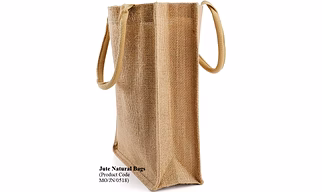 MyOrganicBag Handmade Jute Tote Bags, 8 Pack, Totes with Handles, Jute Beach Bags Reusable Lined Grocery Totes for Bridesmaid, DIY, Shopping, Pool, Wedding, 9.8''x11.8''x3.9'', Natural - Made in India