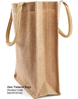 MyOrganicBag Handmade Jute Tote Bags, 8 Pack, Totes with Handles, Jute Beach Bags Reusable Lined Grocery Totes for Bridesmaid, DIY, Shopping, Pool, Wedding, 9.8''x11.8''x3.9'', Natural - Made in India