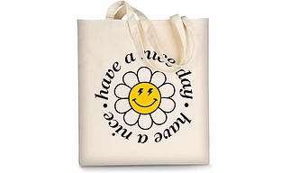 MyOrganicBag Handmade Canvas Tote Bag Aesthetic for Women, Reusable Cloth Cotton Bags for School, Shopping Beach, Grocery - Made in India
