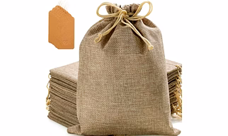 MyOrganicBag 25 Pcs Burlap Bags, 7x9 Inch Burlap Gift Bags with Drawstring and Gift Tags, Gift Bags, Burlap Bags, Jute Bags for Party, Christmas, DIY Craft Bags