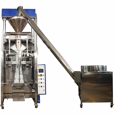 fully automatic plc controlled vertical ffs (collar type) machine with servo motor controlled auger filler
