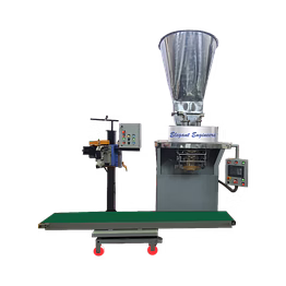 loadcell controlled twin screw type weigh filler with conveyor