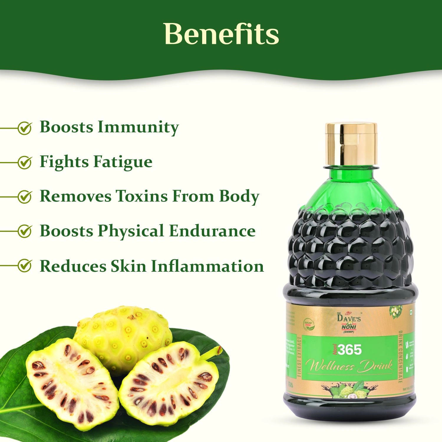 The Dave's Noni Natural &amp; Organic 365 Immunity Booster Juice (Noni Juice) - 500ML-1