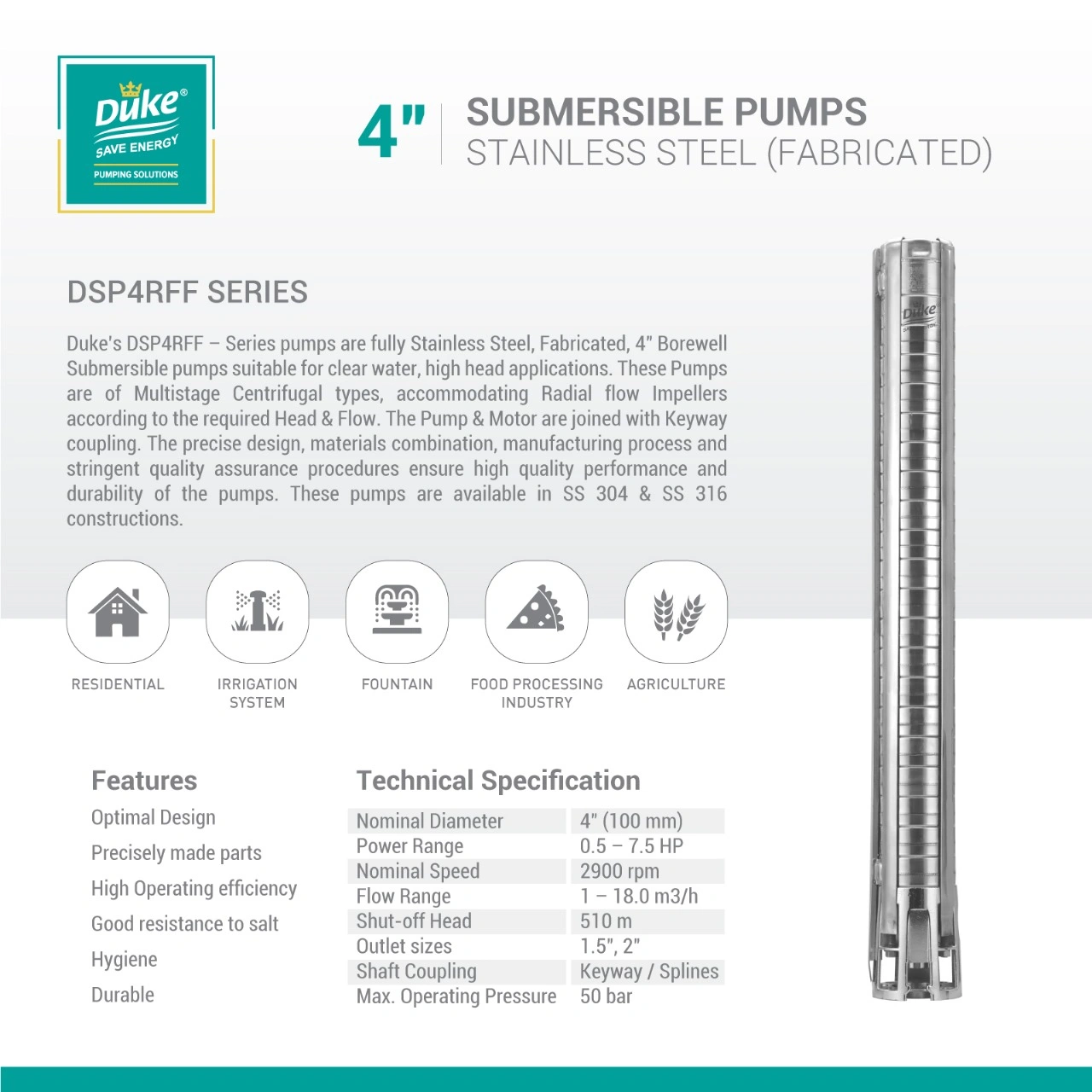 Pumps (4″ Submersible Pumps Stainless Steel (Fabricated))-4