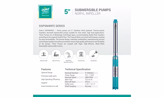 5" Submersible Pumps with Noryl Impeller, Stainless Steel, and Cast Iron