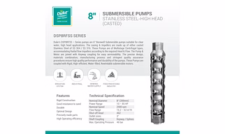8″ Submersible Pumps Stainless Steel-High Head (Casted)