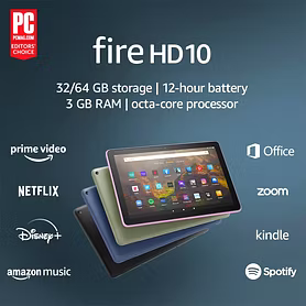 Amazon Fire HD 10 tablet, 10.1", 1080p Full HD, 32 GB, (2021 release), Black
