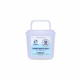 fairbizps bio-medical sharps container waste box, glass waste and metallic implants, bio-hazard, bio-medical sharps container puncture proof box 5 ltr