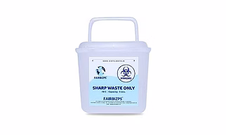 FAIRBIZPS Bio-Medical Sharps Container Waste Box, Glass Waste and Metallic Implants, Bio-hazard, Bio-Medical Sharps Container Puncture Proof Box 5 LTR