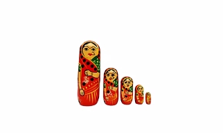 PALAK SAXENA Wooden Hand Painted Colourful Doll Set of 5 (Nesting Doll-Multicolour)