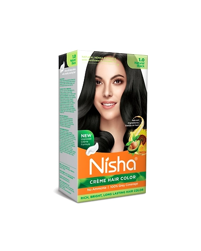 Nisha 120gm Cream Hair Color 100% Grey Coverage Conditioning With Natural Herbs-9331-NI-CHCB-120GM-BLK-BOX-PK1