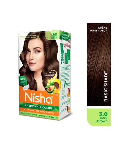 Nisha 120gm Cream Hair Color 100% Grey Coverage Conditioning With Natural Herbs-Natural Black-19