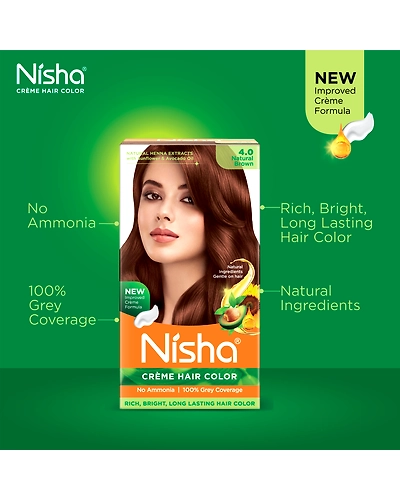 Nisha 120gm Cream Hair Color 100% Grey Coverage Conditioning With Natural Herbs-Natural Black-40