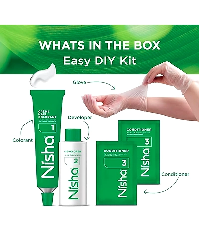 Nisha 120gm Cream Hair Color 100% Grey Coverage Conditioning With Natural Herbs-Natural Black-81