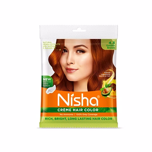 Nisha Cream Hair Color 100% Grey Coverage Conditioning With Natural Herbs 40gm Pouch