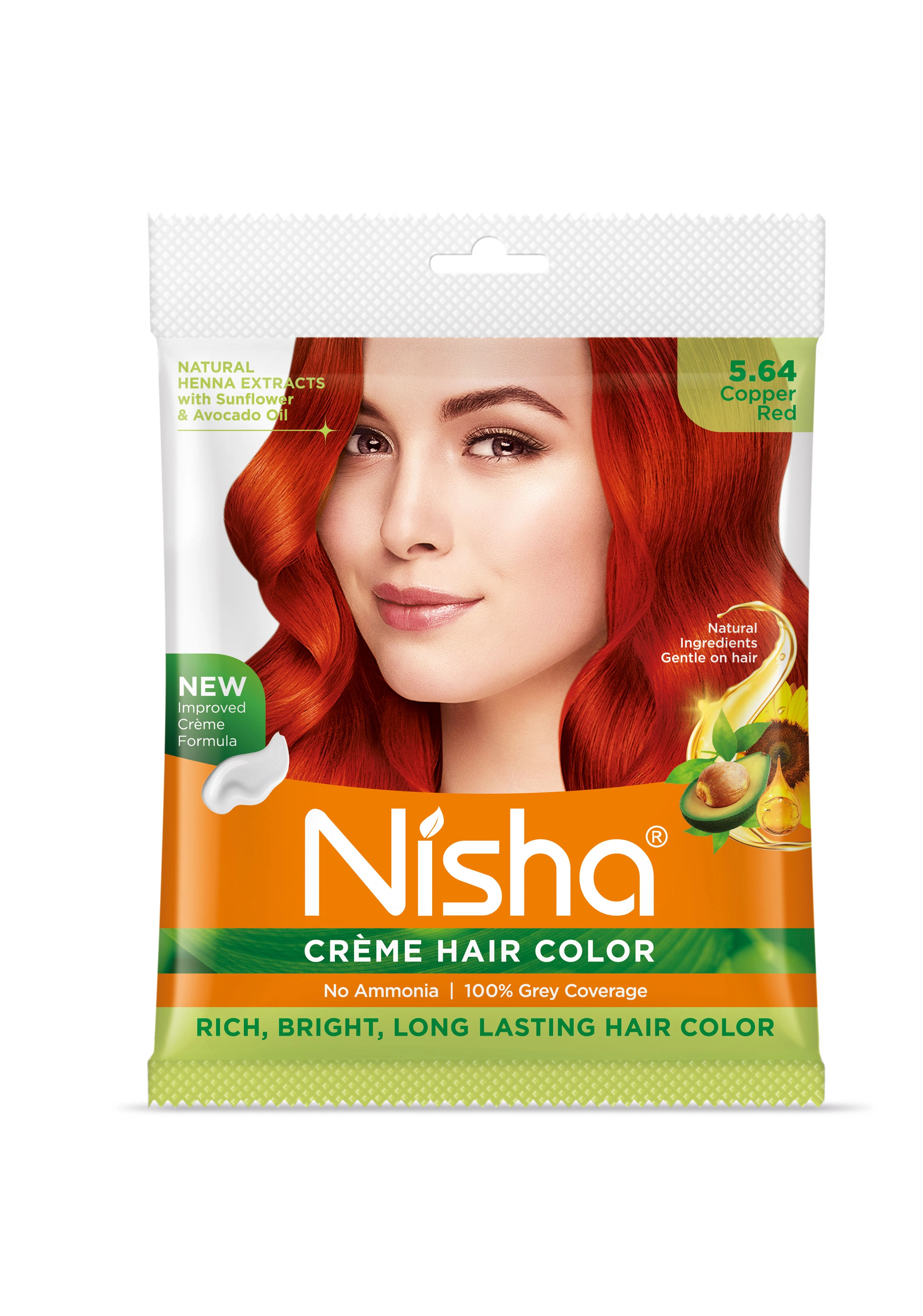 Nisha Cream Hair Color 100% Grey Coverage Conditioning With Natural Herbs 40gm Pouch-1245-NI-CHCP-40GM-CRED-POUCH-PK1