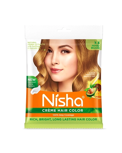 Nisha Cream Hair Color 100% Grey Coverage Conditioning With Natural Herbs 40gm Pouch-1241-NI-CHCP-50GM-HBLO-POUCH-PK1