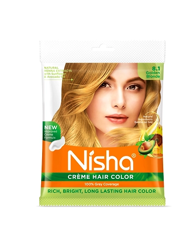 Nisha Cream Hair Color 100% Grey Coverage Conditioning With Natural Herbs 40gm Pouch-1242-NI-CHCP-50GM-GBLO-POUCH-PK1