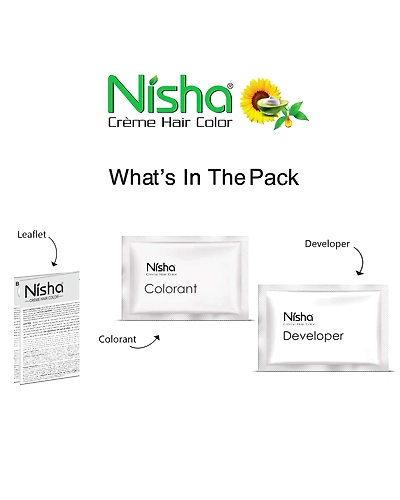 Nisha Cream Hair Color 100% Grey Coverage Conditioning With Natural Herbs 40gm Pouch-Flame Red-4