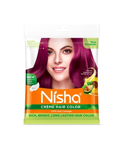 Nisha Cream Hair Color 100% Grey Coverage Conditioning With Natural Herbs 40gm Pouch-1221-NI-CHCP-40GM-WBRG-POUCH-PK1