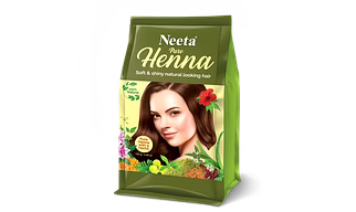 Neeta Pure Henna Soft & Shiny Natural Looking Hair Color, Natural Brown 100% Natural 9 herbs 125g
