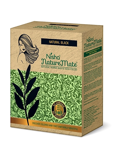 Nisha Naturemate Natural Henna Based Hair Color With Henna Herbs, No Ammonia, No Resorcinol 60 gm Original Black-9025-NI-NM-60GM-BLK-BOX-PK1