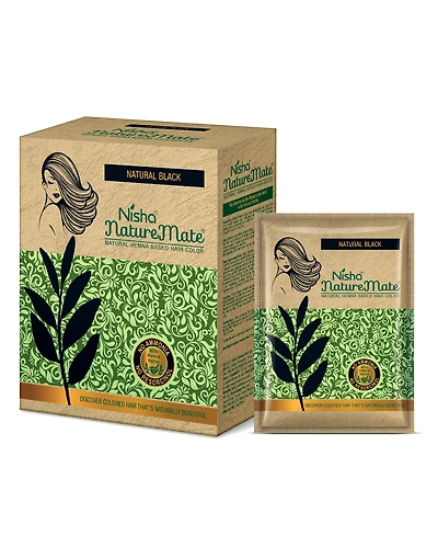 Nisha Naturemate Natural Henna Based Hair Color With Henna Herbs, No Ammonia, No Resorcinol 60 gm Original Black-Natural Black-1