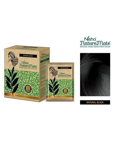 Nisha Naturemate Natural Henna Based Hair Color With Henna Herbs, No Ammonia, No Resorcinol 60 gm Original Black-Natural Black-2