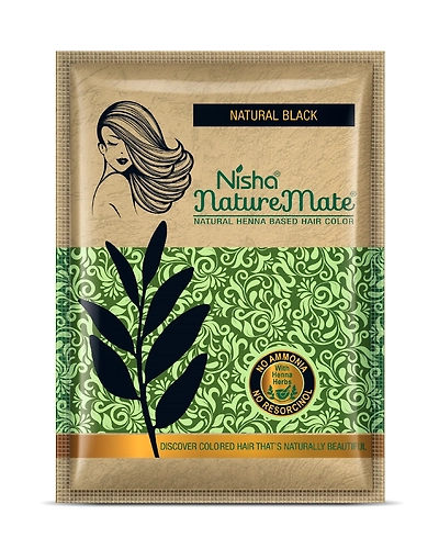Nisha Naturemate Natural Henna Based Hair Color With Henna Herbs, No Ammonia, No Resorcinol 60 gm Original Black-Natural Black-5