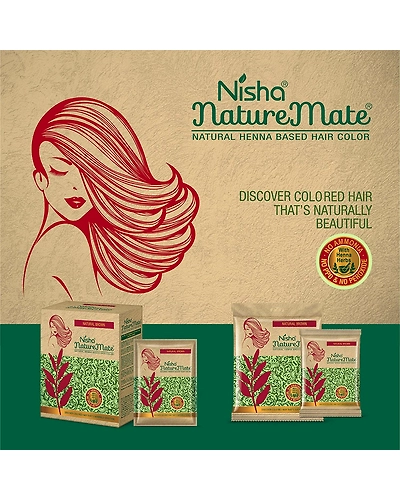 Nisha Naturemate Natural Henna Based Hair Color With Henna Herbs, No Ammonia, No Resorcinol 60 gm Original Black-Natural Brown-5