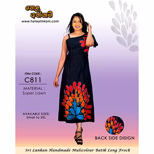 Sri Lankan Long Batik Frock – C811 – Multicolour