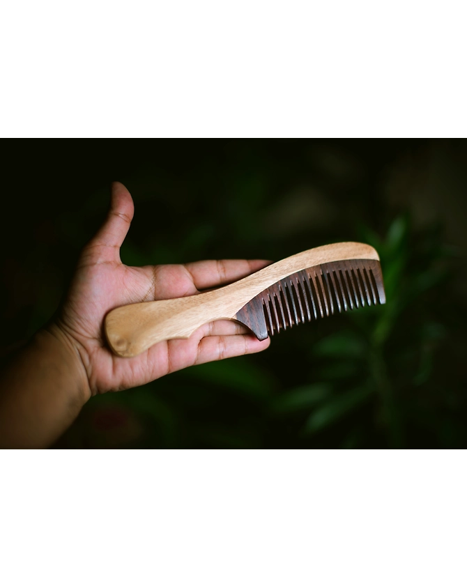 Rosewood and neem handle comb-12337260