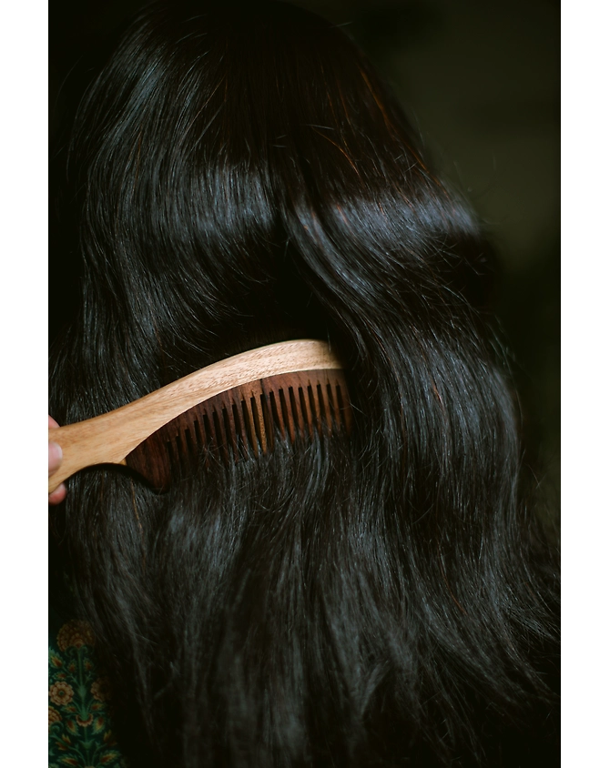 Rosewood and neem handle comb-3