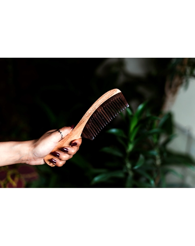 Rosewood and neem handle comb-1