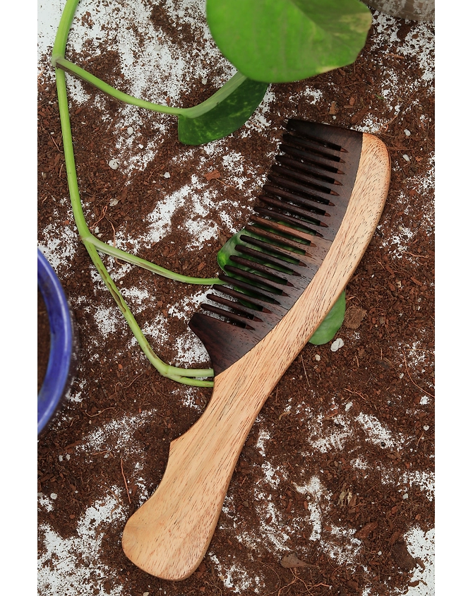 Rosewood and neem handle comb-4