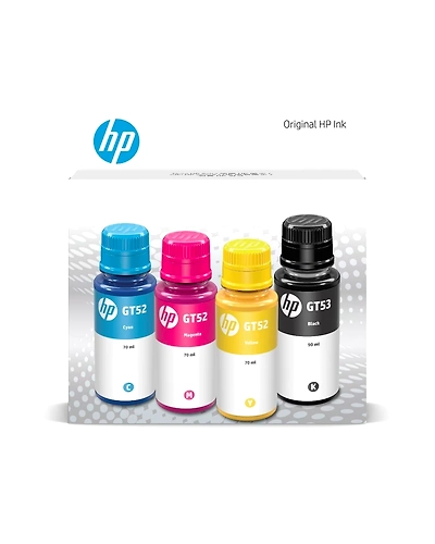 HP GT52 CMY/GT53 Blk Ink Bottle 4-Pk-7K3W9AA