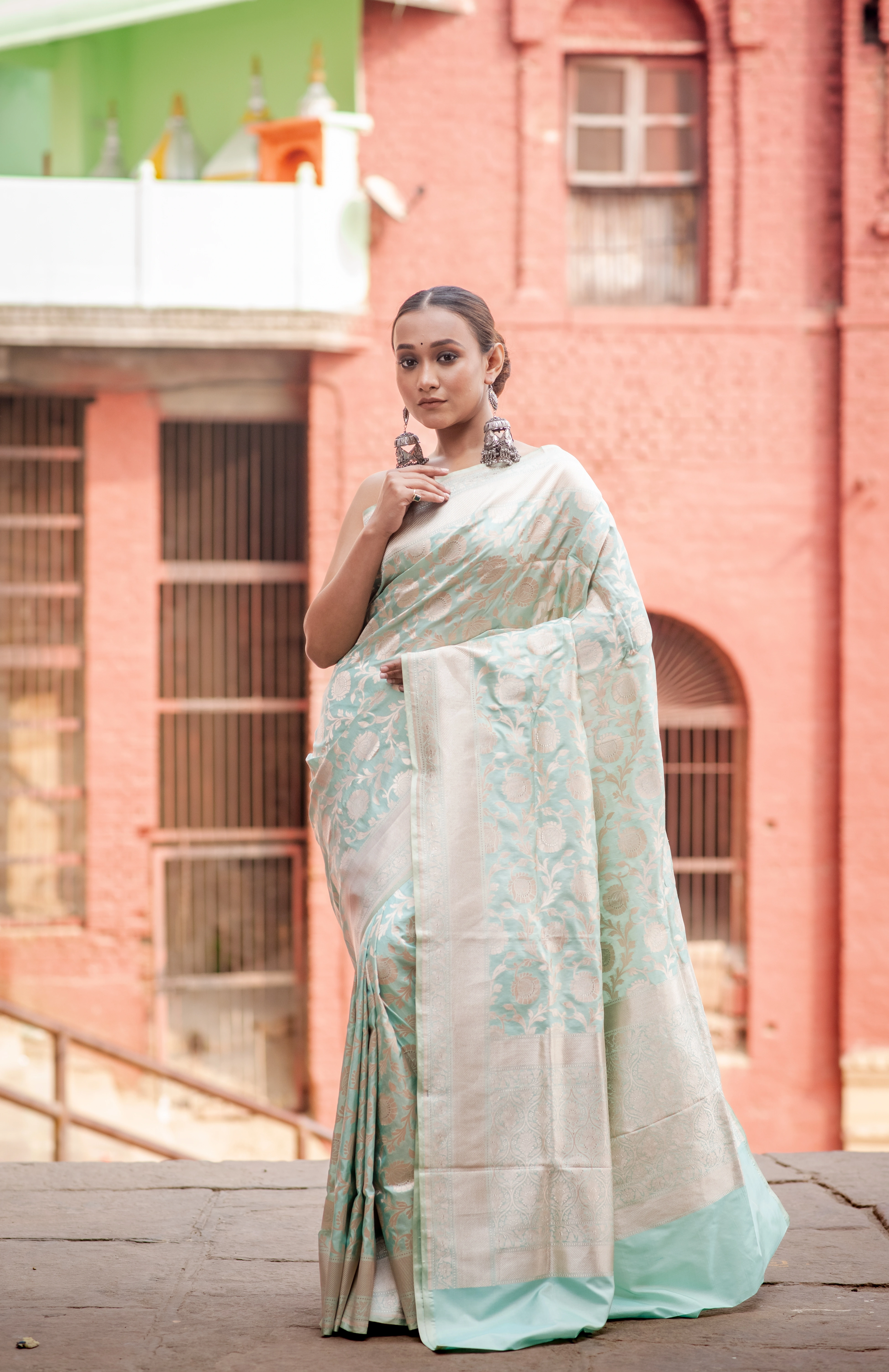 Pure Banarasi Katan Patola Handwoven-Rung1007