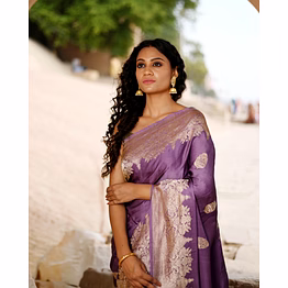 dark levendore pure mashru kadhiyal boota banaras handloom saree