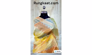 Yellow Pure Kora Tissue Rungkaat Banarasi Handloom Saree