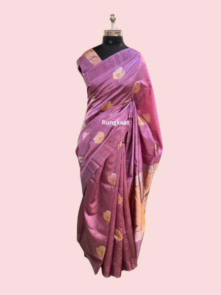 Levender Pure Raw Mango Banaras Handloom Saree-1