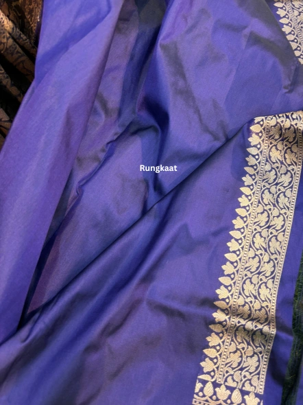 Purple Pure katan Kadhiyal Banarasi Handloom Saree-4