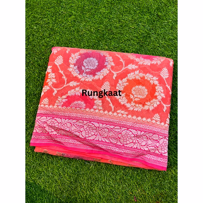pink pure khaddi georgette banarasi handloom saree