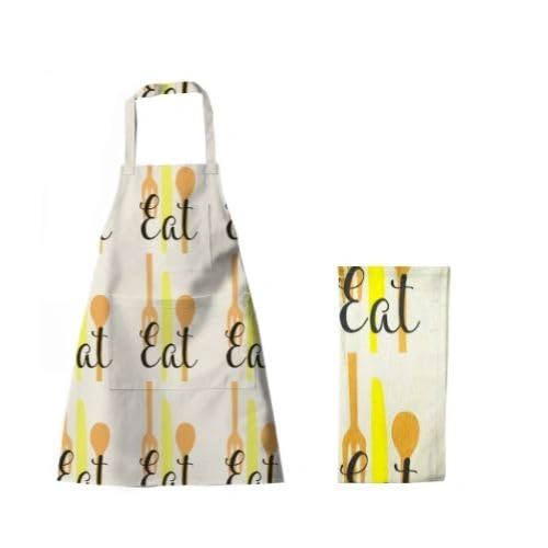 Recycled Cotton Silverware design Kitchen Tea Towel &amp; Apron-12620380