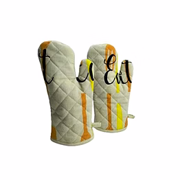 recycled cotton silverware design (set of 2 oven mitt)