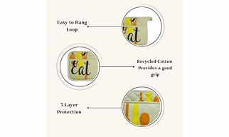 Recycled Cotton Silverware Design Kitchen Linen (Set of 2 Pot Holder)